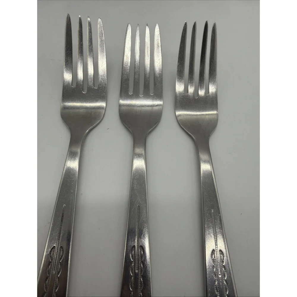 Zia International INSZIA1 Dinner Fork 1847 Rogers Brothers Stainless Steel 3 Lot